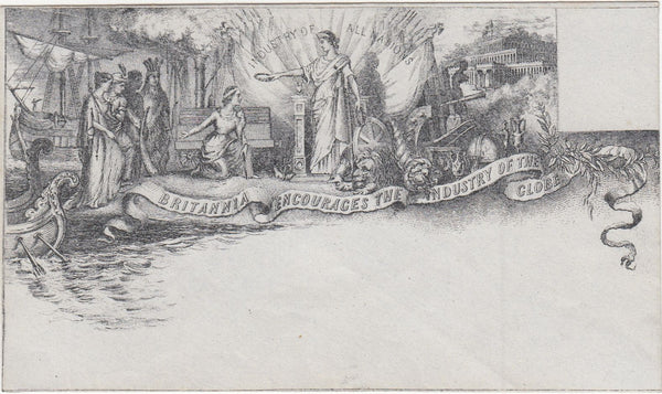 143845 CIRCA 1851 VALENTINE 'COMMERCIAL/INDUSTRIAL' ORIGINAL ENVELOPE IN BLACK GREY WOVE PAPER.