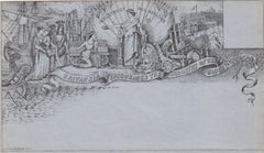 143846 CIRCA 1890 VALENTINE 'COMMERCIAL/INDUSTRIAL' DERAEDEMAEKER REPRINT IN BLACK ON BLUE  WOVE PAPER.
