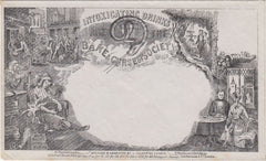 143853 CIRCA 1890 VALENTINE 'TEMPERANCE ' DERAEDEMAEKER REPRINT IN BLACK ON GREY WOVE PAPER.