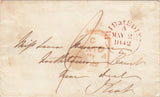 143857 1842 MAIL EDINBURGH TO DEAL, KENT POST PAID, WAFER SEAL 'MY HOPE'.