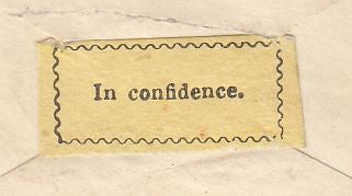 143858 1847 1d PINK BRISTOL TO LONDON WITH 'In confidence'  WAFER SEAL.