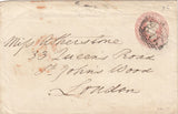 143862 1848 PENNY PINK ENVELOPE GLOUCESTER TO LONDON WITH VERY FINE WAFER SEAL OF BIRD DELIVERING AN ENVELOPE.