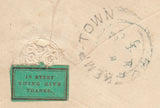 143863 1858 MAIL BRIGHTON TO RYE, SUSSEX 1d (SG40) ON REVERSE 'IN EVERY THING GIVE THANKS' WAFER SEAL.