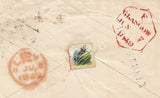 143865 1849 PENNY PINK ENVELOPE GLASGOW TO LONDON 'HOPE STREET' HANDSTAMP IN BLUE AND WAFER SEAL WITH DOG DELIVERING A LETTER.