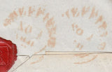 143869 1841 MAIL SHEFFIELD TO LONDON 1d (SG8)(LC) WAFER SEAL ON REVERSE.