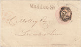 143871 1845 PENNY PINK USED IN LONDON 'Maddox-St' RECEIVERS HANDSTAMP, WAFER SEAL ON REVERSE.