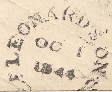 143872 1844 PENNY PINK ENVELOPE ST. LEONARD'S ON SEA, SUSSEX TO WESTON SUPER MARE, MUSICAL WAFER SEAL ON REVERSE.