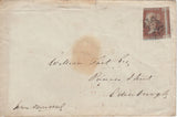143874 1842 MAIL SHEFFIELD TO EDINBURGH 1d (SG8) 'NO CORN LAWS'  WAFER SEAL.