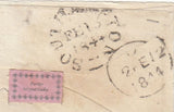 143878 1844 MAIL LONDON TO SOUTHAMPTON 1d (SG8) WAFER SEAL ON REVERSE.