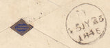 143879 1845 PENNY PINK ENVELOPE LONDON TO BASINGSTOKE WAFER SEAL ON REVERSE.