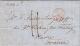 143884 1848 MAIL ANDOVER TO HAVRE, FRANCE, WAFER SEAL ON REVERSE.