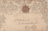 143885 1841 ONE PENNY MULREADY ENVELOPE IPSWICH TO DUBLIN, WAFER SEAL ON REVERSE.