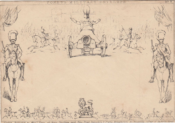 143898 1840 ORIGINAL 'FORES'S MILITARY ENVELOPE' CARICATURE No. 9' GOOD UNUSED.