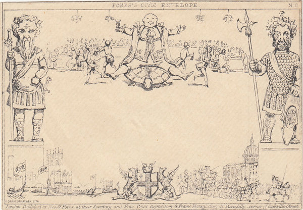 143899 CIRCA 1890 DERAEDEMAEKER REPRINT 'FORES'S CIVIC ENVELOPE No.8' FINE UNUSED.