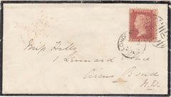 143900 1863 MOURNING ENVELOPE USED IN LONDON DIE 2 1d PL.50 (SG42)(NB).