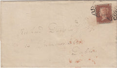 143908 1843 WRAPPER DERRY TO DUBLIN 1d PL.31 (SG8)(TL) DERRY MALTESE CROSS.