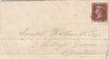 143910 1843 MAIL MONAGHAN TO DUBLIN 1d PL.37 (SG8)(RE) MONAGHAN MALTESE CROSS.