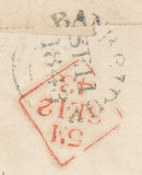 143911 1843 MAIL BANBRIDGE, CO DOWN TO DUBLIN 1d  PL.31 (SG8)(PG) BANBRIDGE MALTESE CROSS.