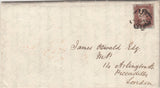143932 1841 MAIL GLASGOW TO LONDON 1d RED PLATE ELEVEN (SG7)(RI) CONTENTS REFERENCE SCOTTISH DISSENTERS OR NON-CONFORMISTS.