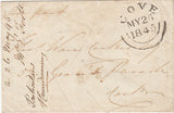 143937 1845 MAIL COVE TO CORK WITH WAFER SEAL 'Post Paid' .