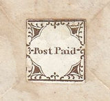 143937 1845 MAIL COVE TO CORK WITH WAFER SEAL 'Post Paid' .