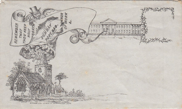 143939 CIRCA 1848-1849  'ABOLITION OF SUNDAY LABOUR' ILLUSTRATED ENVELOPE, FINE UNUSED.