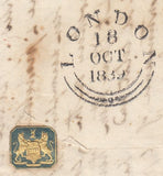 143940 1839 MAIL PISA, TUSCANY TO LONDON VARIOUS HANDSTAMP AND WAFER SEAL ON REVERSE.