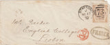 143942 1872 MAIL STAFFORD TO LISBON 6d PALE CHESTNUT PL.11 (SG122b).