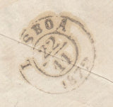 143942 1872 MAIL STAFFORD TO LISBON 6d PALE CHESTNUT PL.11 (SG122b).