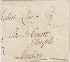 143943 CIRCA 1770-1788 MAIL HAY, BRECONSHIRE TO LONDON 'HAY' HANDSTAMP (W1112) AND LONDON BISHOP MARK.143944