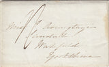 143946  1845 MAIL HALIFAX, NOVA SCOTIA TO WAKEFIELD, YORKSHIRE, ON REVERSE WAFER SEAL.