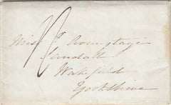 143946  1845 MAIL HALIFAX, NOVA SCOTIA TO WAKEFIELD, YORKSHIRE, ON REVERSE WAFER SEAL.
