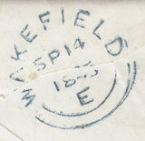 143946  1845 MAIL HALIFAX, NOVA SCOTIA TO WAKEFIELD, YORKSHIRE, ON REVERSE WAFER SEAL.