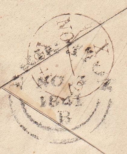 143948 1841 MULREADY ENVELOPE LONDON TO BRIGHTON WITH WAFER SEAL.