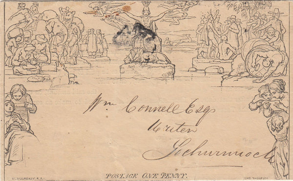 143949 1842 1d  MULREADY WRAPPER  'LOCHWINNOCH' TAX OFFICE (SPEC MA247a) FINE USED.
