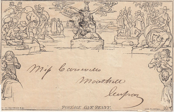 143953 1842 1d MULREADY WRAPPER 'CUPAR' TAX OFFICE (SPEC MA212c) GOOD TO FINE USED.