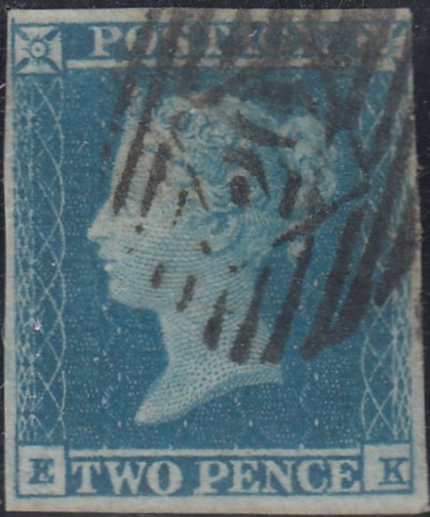 143956 1849 2d BLUE PL.4 (SG14)(EK) GOOD USED.
