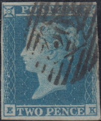 143956 1849 2d BLUE PL.4 (SG14)(EK) GOOD USED.