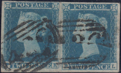 143957 1849 2d BLUE PL.4 (SG14) GOOD USED PAIR (PK PL).