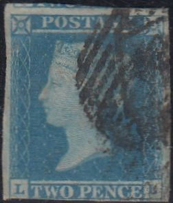 143960 1849 2d BLUE PL.4 (SG14)(LL) USED.