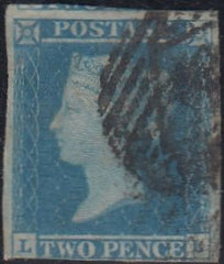 143960 1849 2d BLUE PL.4 (SG14)(LL) USED.