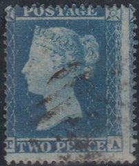 143964 1854 2d BLUE PL.4 S.C.16 (SG19)(TA) GOOD TO FINE USED.