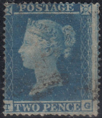 143968 1854 2d BLUE PL.4 S.C.16 (SG19)(TG STATE 2)(SPEC F1h) USED.