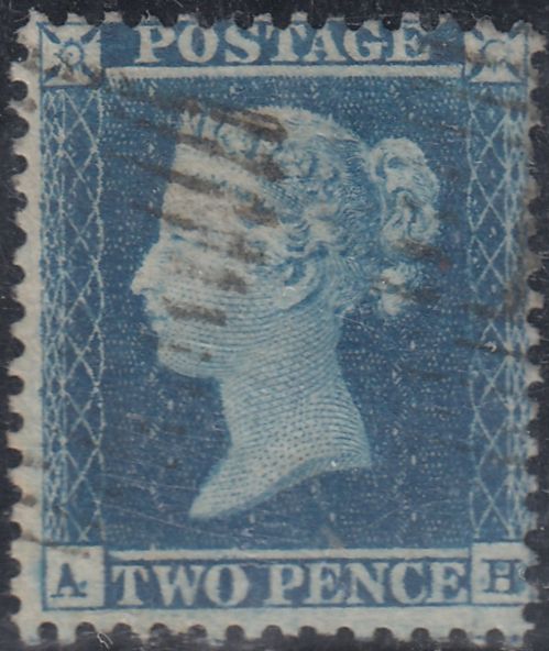143980 1855 2d BLUE PL.4 S.C.14 (SG23)(AH) STATE 1, GOOD USED.
