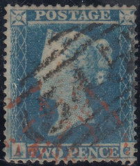143987  1854 2d BLUE PL.4 S.C.16 (SG19)(AC STATE 2)(SPEC F1h) GOOD TO FINE USED.