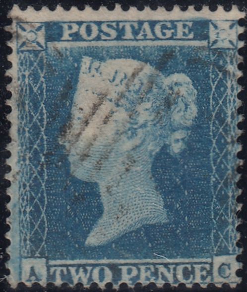143988 1854 2d BLUE PL.4 S.C.16 (SG19)(AC STATE 2)(SPEC F1h) FINE USED.