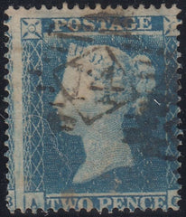 143989 1854 2d BLUE PL.4 S.C.16 (SG19)(AC STATE 2)(SPEC F1h) GOOD TO FINE USED.