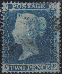 143990 1854 2d BLUE PL.4 S.C.16(SG19)(ADSTATE 2)(SPEC F1h) FINE USED.