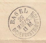144002 1863 NEWSPAPER WRAPPER LONDON TO BASEL DIE 2 1d (SG40)(FI).