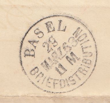 144002 1863 NEWSPAPER WRAPPER LONDON TO BASEL DIE 2 1d (SG40)(FI).